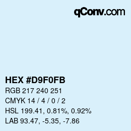 Color code: HEX #D9F0FB | qconv.com