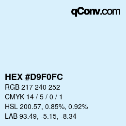 Color code: HEX #D9F0FC | qconv.com