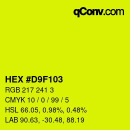 Color code: HEX #D9F103 | qconv.com