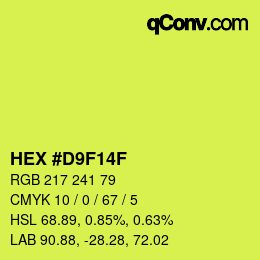 カラーコード: HEX #D9F14F | qconv.com