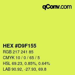 Color code: HEX #D9F155 | qconv.com