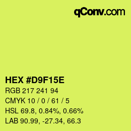 Color code: HEX #D9F15E | qconv.com