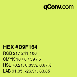 Color code: HEX #D9F164 | qconv.com