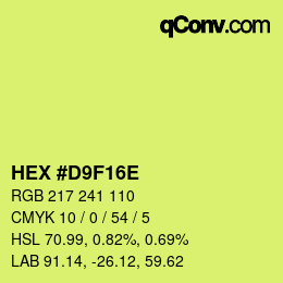 Color code: HEX #D9F16E | qconv.com