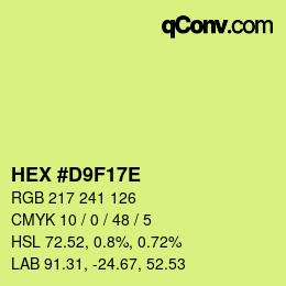 Color code: HEX #D9F17E | qconv.com