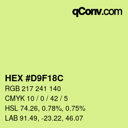 Color code: HEX #D9F18C | qconv.com