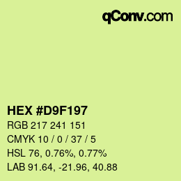 カラーコード: HEX #D9F197 | qconv.com