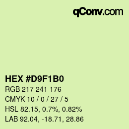 Color code: HEX #D9F1B0 | qconv.com