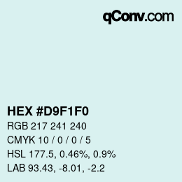 Color code: HEX #D9F1F0 | qconv.com