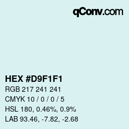 Color code: HEX #D9F1F1 | qconv.com