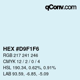 Color code: HEX #D9F1F6 | qconv.com