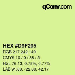 Color code: HEX #D9F295 | qconv.com