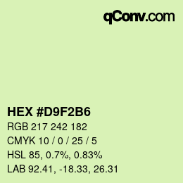 Color code: HEX #D9F2B6 | qconv.com