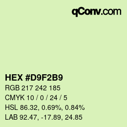 Color code: HEX #D9F2B9 | qconv.com
