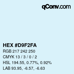 Color code: HEX #D9F2FA | qconv.com