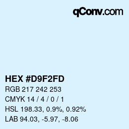 Color code: HEX #D9F2FD | qconv.com