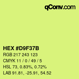 Código de color: HEX #D9F37B | qconv.com