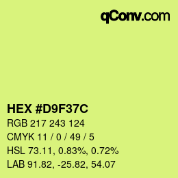 Color code: HEX #D9F37C | qconv.com