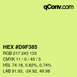 Color code: HEX #D9F385 | qconv.com