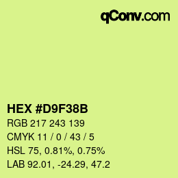 Color code: HEX #D9F38B | qconv.com
