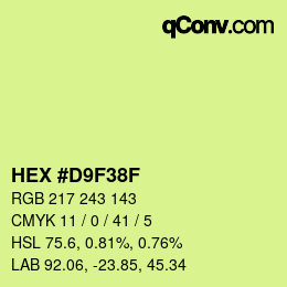 Color code: HEX #D9F38F | qconv.com