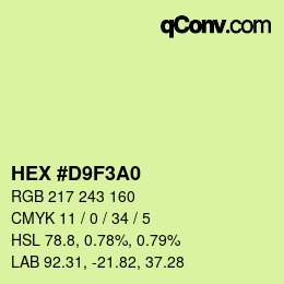カラーコード: HEX #D9F3A0 | qconv.com