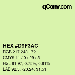 カラーコード: HEX #D9F3AC | qconv.com
