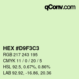 Color code: HEX #D9F3C3 | qconv.com
