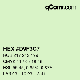 Farbcode: HEX #D9F3C7 | qconv.com