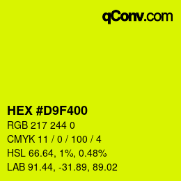 Color code: HEX #D9F400 | qconv.com