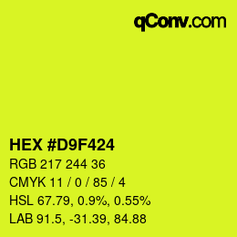 Color code: HEX #D9F424 | qconv.com