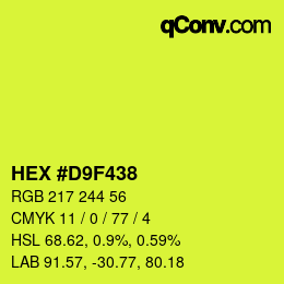 Color code: HEX #D9F438 | qconv.com