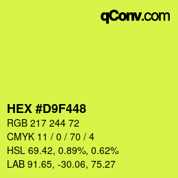 Color code: HEX #D9F448 | qconv.com