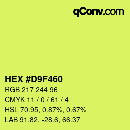 Color code: HEX #D9F460 | qconv.com