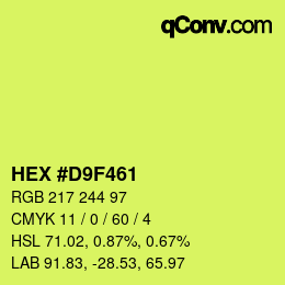 Color code: HEX #D9F461 | qconv.com