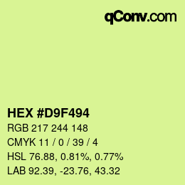 Color code: HEX #D9F494 | qconv.com