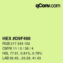 Color code: HEX #D9F498 | qconv.com