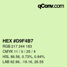 カラーコード: HEX #D9F4B7 | qconv.com