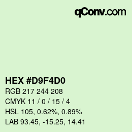 Color code: HEX #D9F4D0 | qconv.com