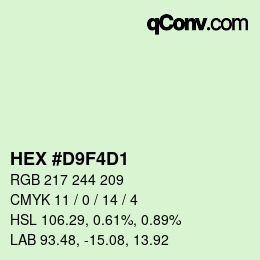 Color code: HEX #D9F4D1 | qconv.com