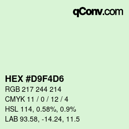 Color code: HEX #D9F4D6 | qconv.com