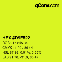 Color code: HEX #D9F522 | qconv.com