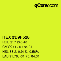 カラーコード: HEX #D9F528 | qconv.com