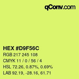 Color code: HEX #D9F56C | qconv.com