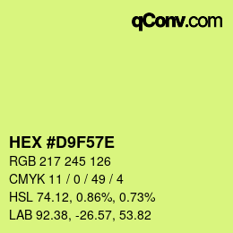 Color code: HEX #D9F57E | qconv.com