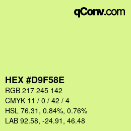 Farbcode: HEX #D9F58E | qconv.com