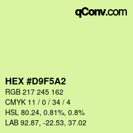 Color code: HEX #D9F5A2 | qconv.com