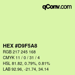 カラーコード: HEX #D9F5A8 | qconv.com