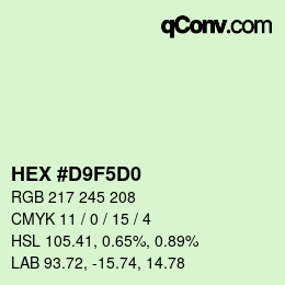 Color code: HEX #D9F5D0 | qconv.com