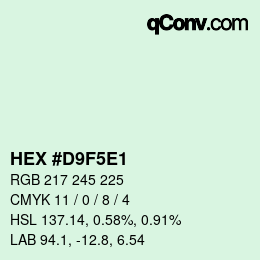 Código de color: HEX #D9F5E1 | qconv.com